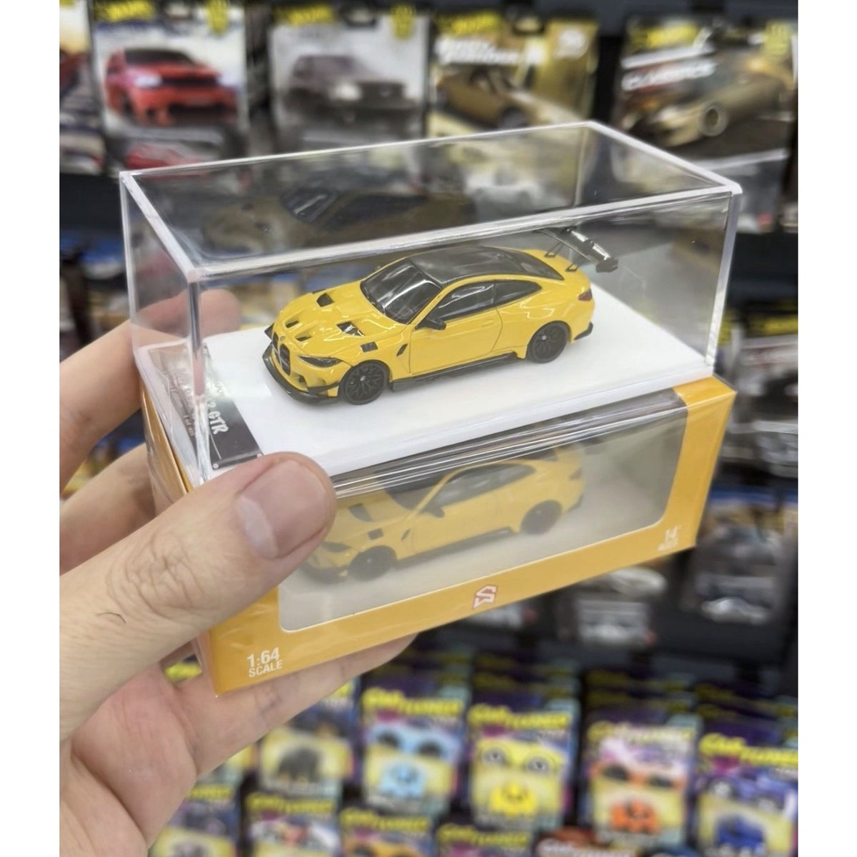 Street Weapon SW 1:64 BMW M4 G82 Flossmann Widebody Yellow Acrylic USSHIP MODEL￼
