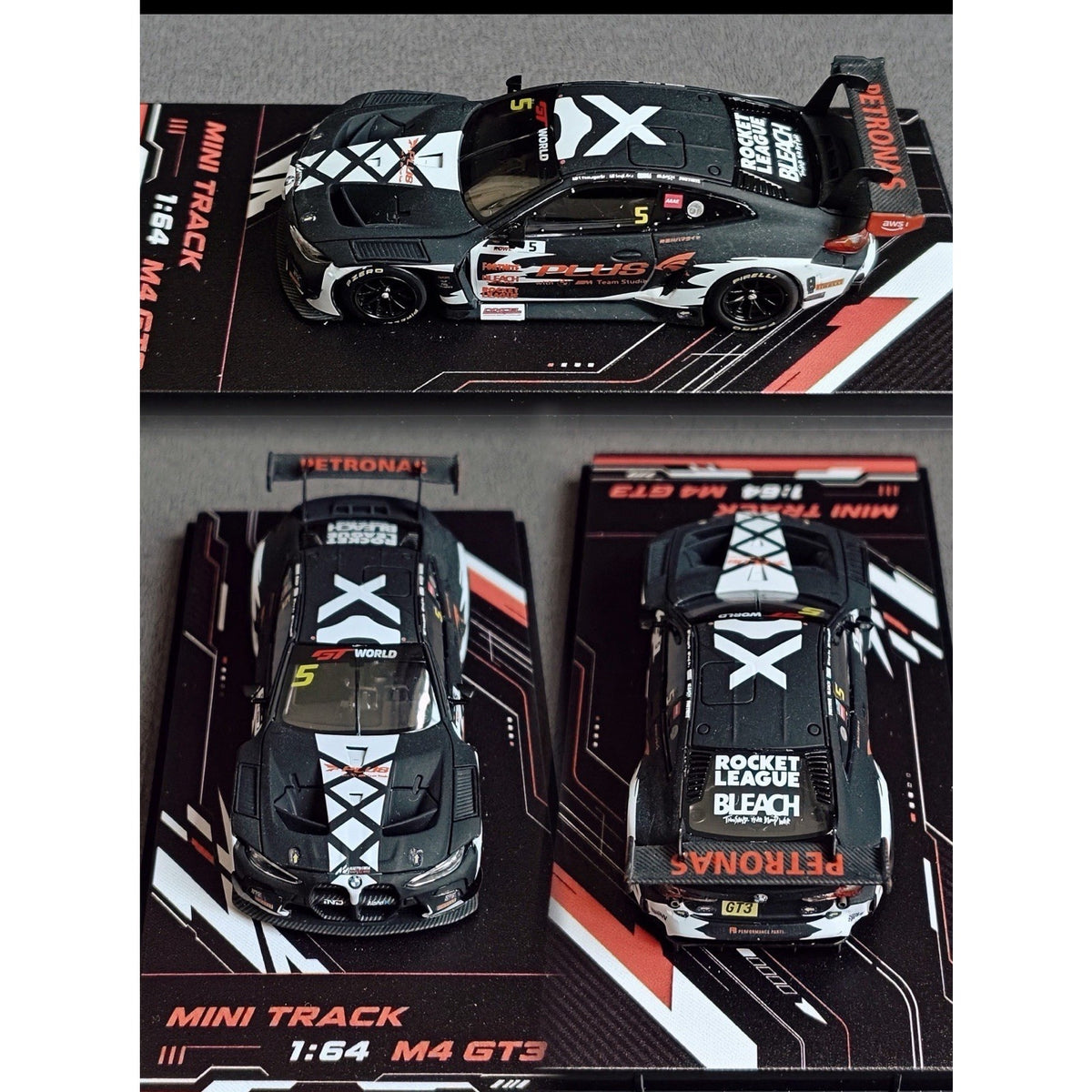 MINITRACK 1:64 BMW M4 GT3 Racing Car Model Diecast Metal Carbon black reaper