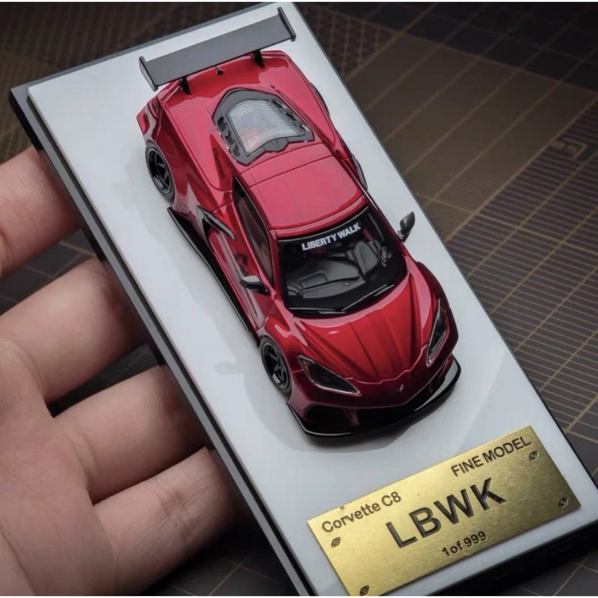Fine Model LB Corvette C8 1:64 Wide Body Diecast Car Model Acrylic US ship