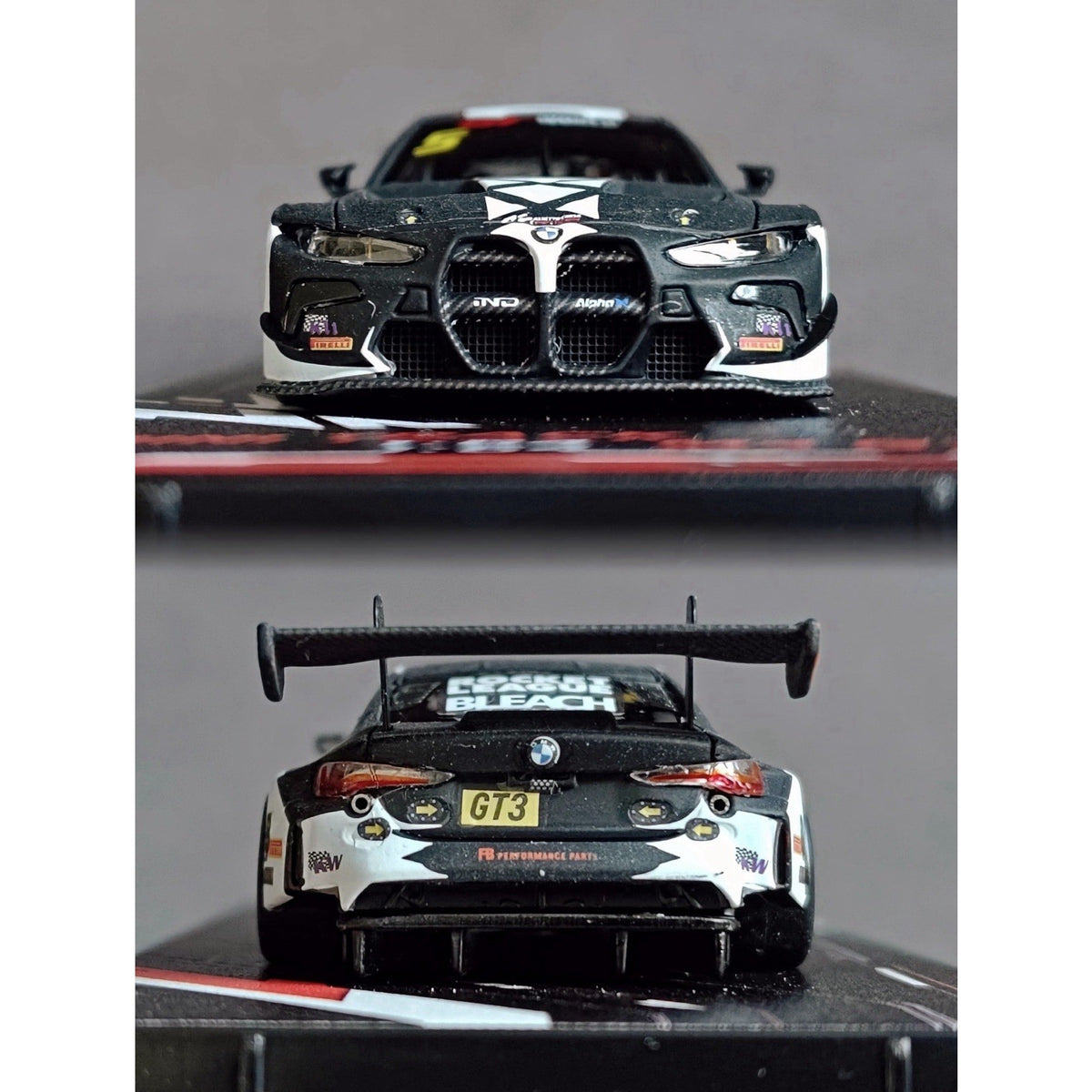MINITRACK 1:64 BMW M4 GT3 Racing Car Model Diecast Metal Carbon black reaper