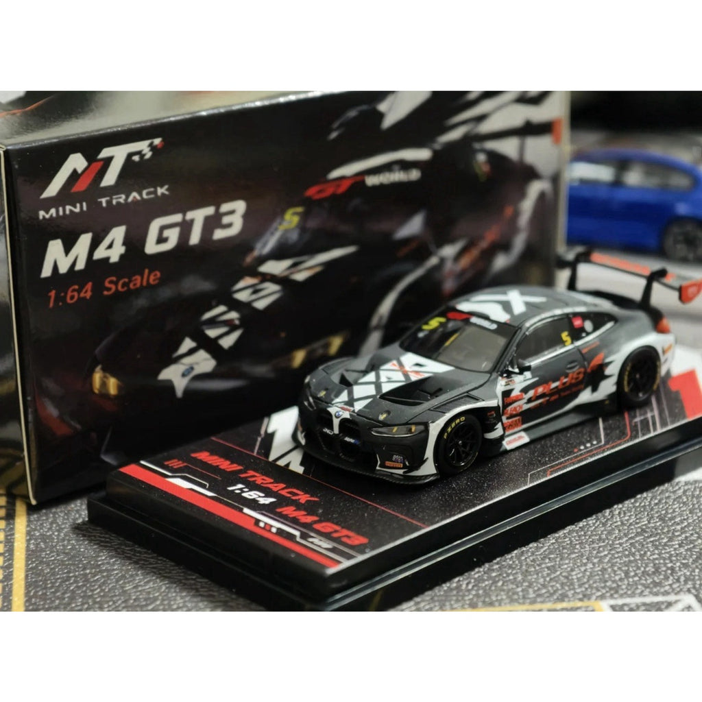 MINITRACK 1:64 BMW M4 GT3 Racing Car Model Diecast Metal Carbon black reaper