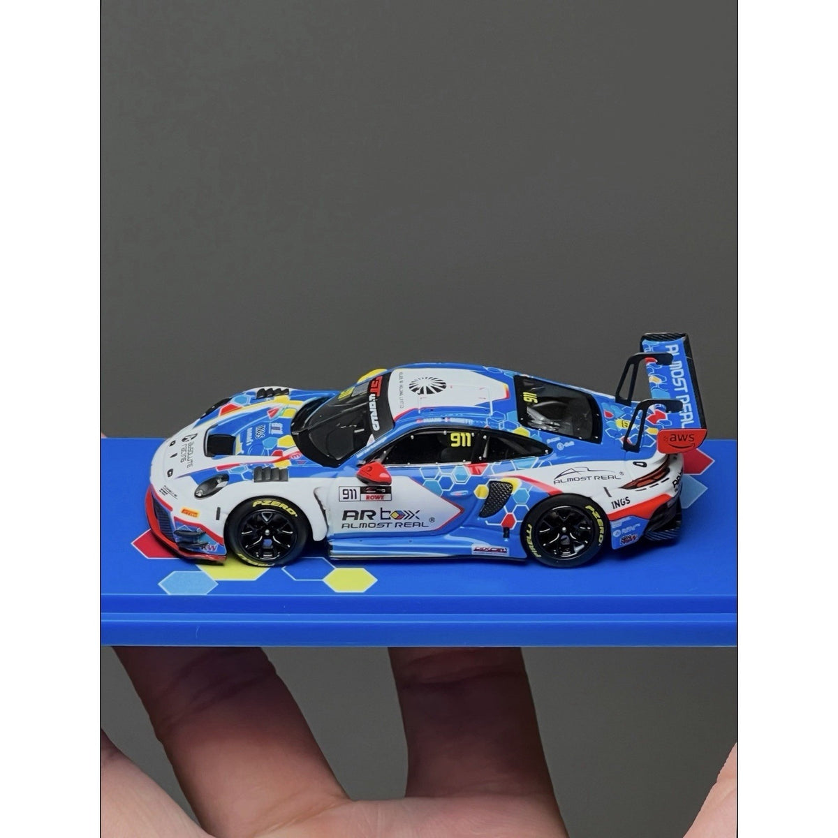 ARbox 1/64 Porsche 911 GT3 R Alloy Racing Car Model Premium Acrylic Diecast New