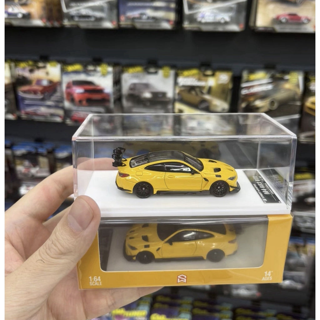 Street Weapon SW 1:64 BMW M4 G82 Flossmann Widebody Yellow Acrylic USSHIP MODEL￼