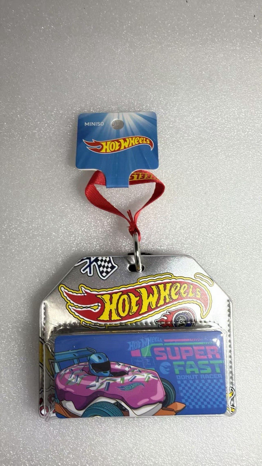 Hot Wheels x Miniso Display Bag Keychain Pendant Car Accessories Silver