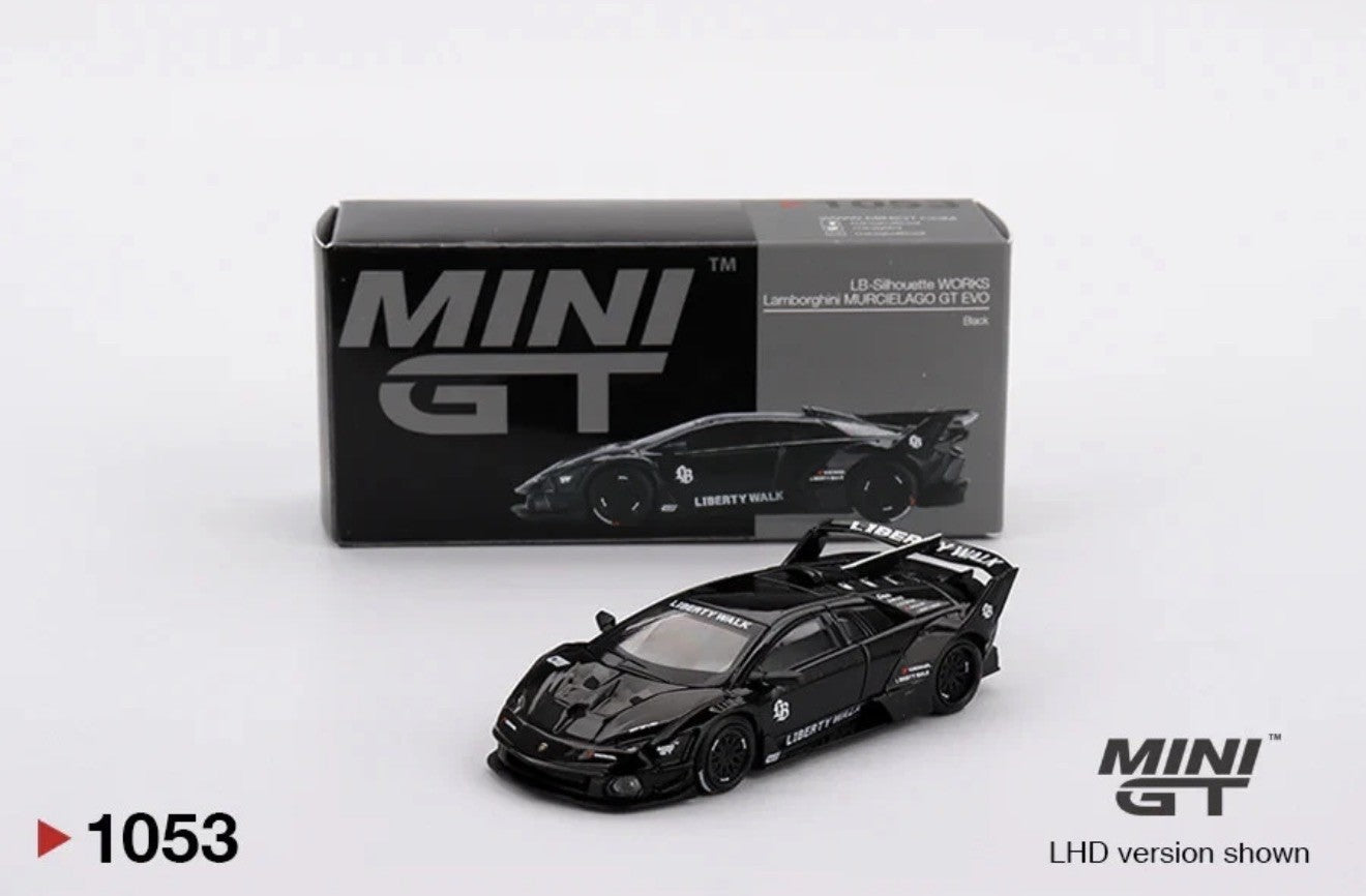 MINI GT 1053 LB-Silhouette WORKS Lamborghini MURCIELAGO GT EVO Black LHD Lbwk