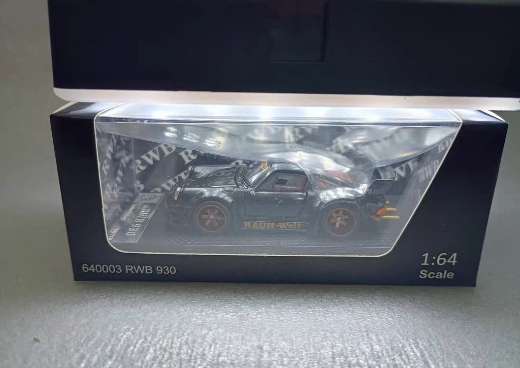 FG RWB 930 Porsche 911 Black fully opening doors and engine 1/64 scale