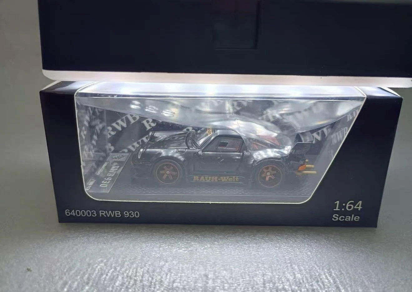 FG RWB 930 Porsche 911 Black fully opening doors and engine 1/64 scale