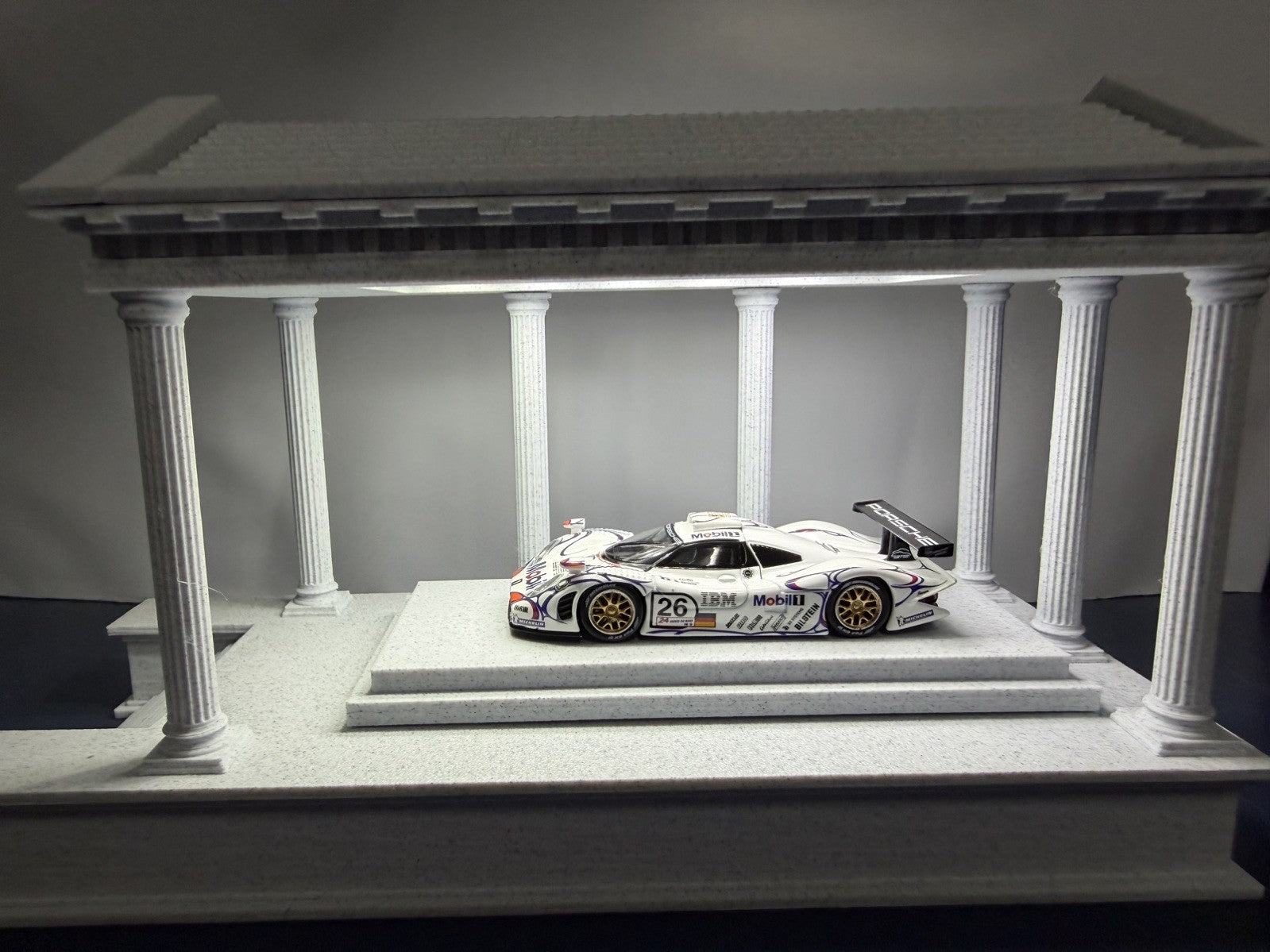 TH 1:64 White 1998 911 Gt1 LM #26 Racing Sports Model Diecast Metal Car
