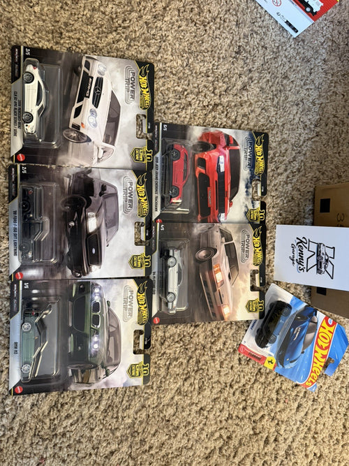 Hot Wheels 2026 Premium Car Culture Power Trip Complete Set of 5 + free Ferrari