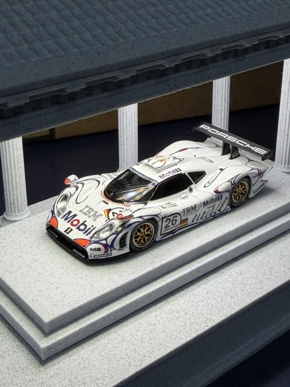 TH 1:64 White 1998 911 Gt1 LM #26 Racing Sports Model Diecast Metal Car